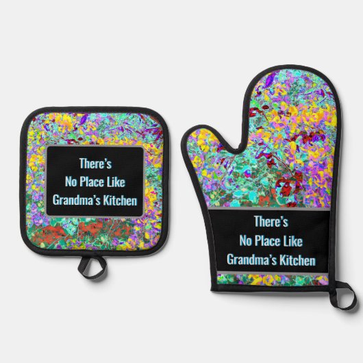 Grandma Oven Mitt and Pot Holder Set (Voorkant)