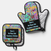 Grandma Oven Mitt and Pot Holder Set (Voorkant / Achterkant)