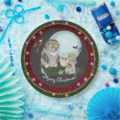 Grandma Owl Storytell Kerstmis Papieren Bordje (Feest)