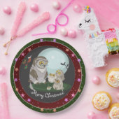 Grandma Owl Storytell Kerstmis Papieren Bordje (Feest)