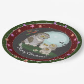 Grandma Owl Storytell Kerstmis Papieren Bordje (Gekanteld)