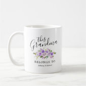 Grandma Paarse Floral Coffee Mok (Links)