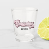 Grandma Paarse Lavender Aangepast jaar Shot Glas (Voorkant)