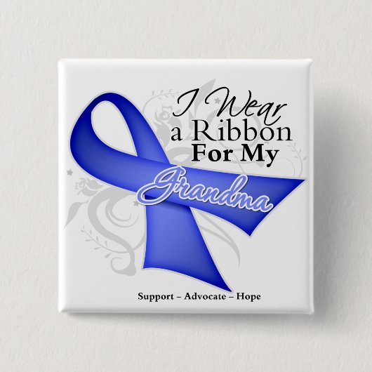 Grandma Periwinkle Ribbon - Stomach Cancer Vierkante Button 5,1 Cm (Voorkant)