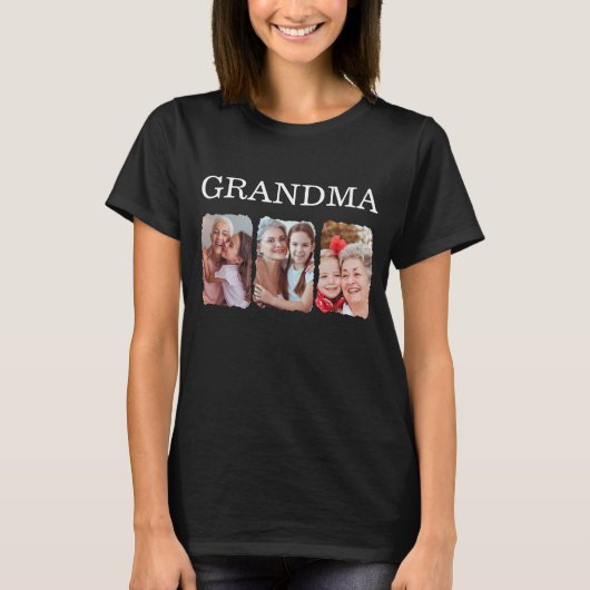 Grandma Personalized Photo T-shirt (Voorkant)