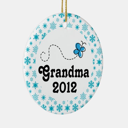 Grandma Personalized Snowflake Kerstmis Ornament (Rechts)