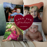 GRANDMA Persoonlijk Photo Collage Heart Script Kussen<br><div class="desc">GRANDMA Persoonlijk Photo Collage Heart Script</div>