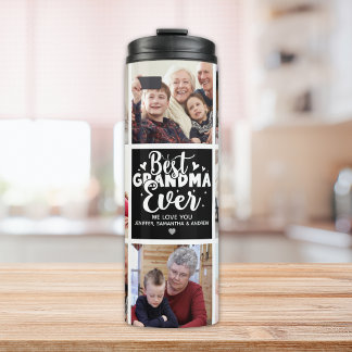 Grandma Photo | Best Grandma Ever Custom Gift Blac Thermosbeker