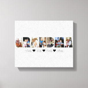 Grandma Photo Collage Canvas 7 Foto's Afdruk
