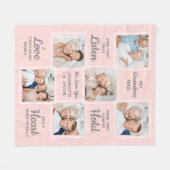 Grandma Photo Collage Fleece Deken (Voorkant (Horizontaal))