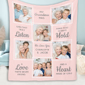 Grandma Photo Collage Fleece Deken