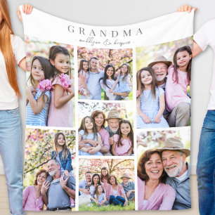 Grandma Photo Collage Fleece Deken