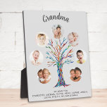 Grandma Photo Collage  Fotoplaat<br><div class="desc">This personalized Grandma photo collage gray plaque features a colorful mosaic family tree and stylish script typography.
Easily customizable with a selection of seven photos and the grandchildren's names.
Makes a perfect gift for your Grandma.
Original Mosaic © Michele Davies.</div>