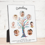 Grandma Photo Collage  Fotoplaat<br><div class="desc">This personalized Grandma photo collage plaque features a colorful mosaic family tree and stylish script typography.
Easily customizable with a selection of seven photos and the grandchildren's names.
Makes a perfect gift for your Grandma.
Original Mosaic © Michele Davies.</div>