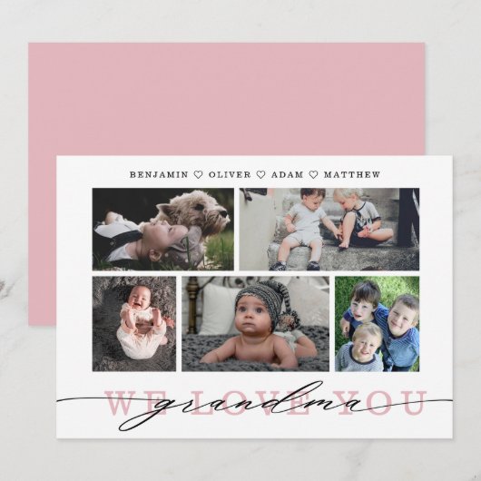 Grandma Photo Collage-Moederdag (Voorkant / Achterkant)