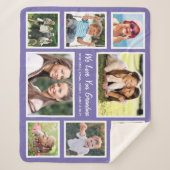 Grandma Photo Collage Paars Sherpa Deken (Voorkant)