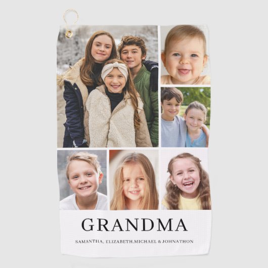 Grandma Photo Collage Persoonlijk Golfhanddoek (Voorkant)