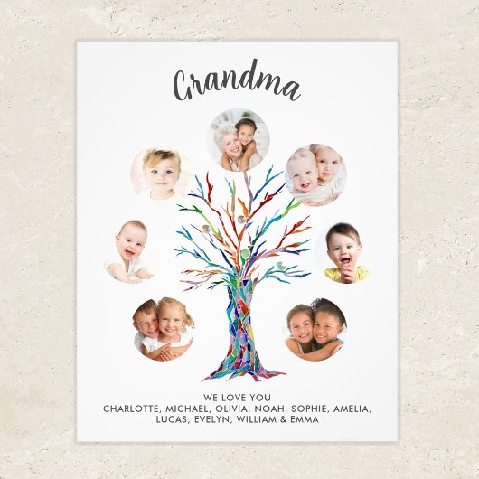 Grandma Photo Collage Poster