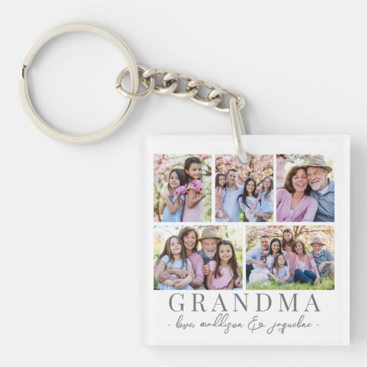 Grandma Photo Collage Sleutelhanger (Voorkant)