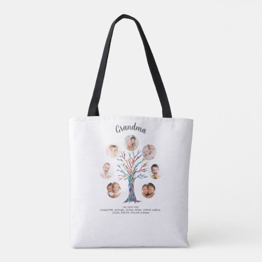 Grandma Photo Collage Tote Bag (Achterkant)