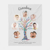 Grandma Photo Keepsake Gray Fleece Deken (Voorkant)