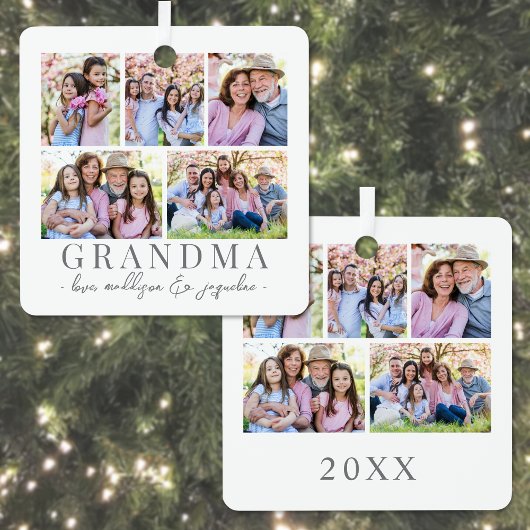 Grandma Photo Kerstmis Metalen Ornament