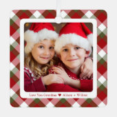 Grandma Photo met kerstcadeaus Metalen Ornament (Voorkant)