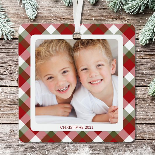 Grandma Photo met kerstcadeaus Metalen Ornament