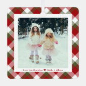 Grandma Photo met kerstcadeaus Metalen Ornament (Voorkant)