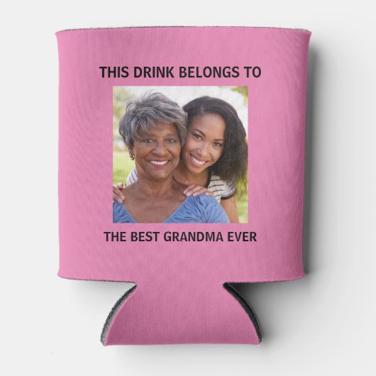 Grandma Photo Pink Blikjeskoeler (Voorkant)