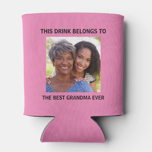 Grandma Photo Pink Blikjeskoeler (Achterkant)