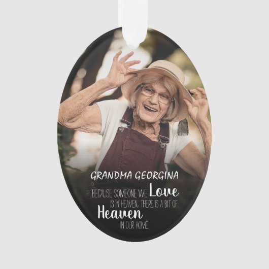 Grandma Photo Tribute Ornament kerstboom (voorkant)