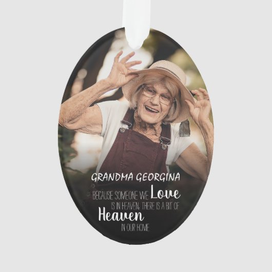 Grandma Photo Tribute Ornament kerstboom (achterkant)