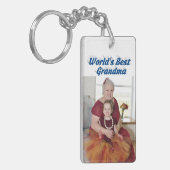 Grandma Photo zee blue text Moederdag Sleutelhanger (Voorkant Links)