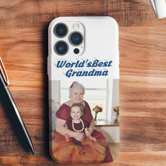 Grandma Photo zee blue typografie iPhone Hoesje