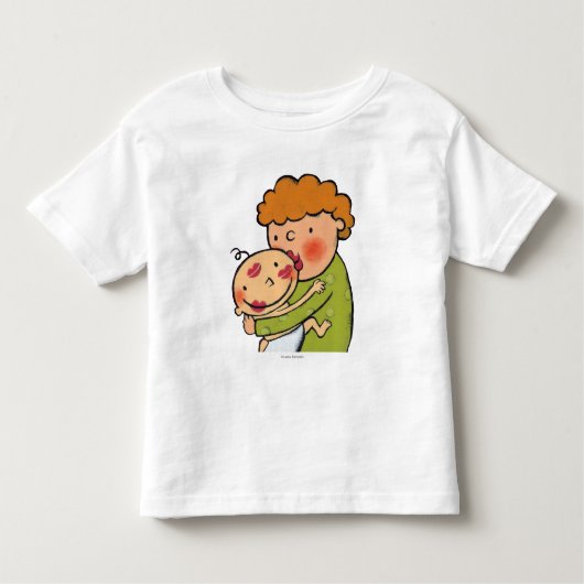 Grandma Pink Lipstick Kisses for Baby Kinder Shirts (Voorkant)