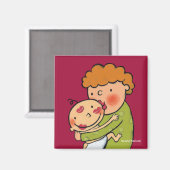 Grandma Pink Lipstick Kisses for Baby Magneet (Voorkant / Achterkant)