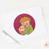 Grandma Pink Lipstick Kisses for Baby Ronde Sticker (Envelop)