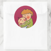 Grandma Pink Lipstick Kisses for Baby Ronde Sticker (Tas)