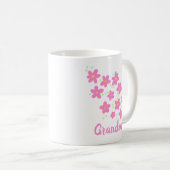 Grandma Pink Whimsical Flowers Mok (Voorkant rechts)