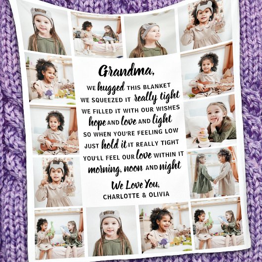 Grandma Poem 14 Foto Collage Grandouders Fleece Deken