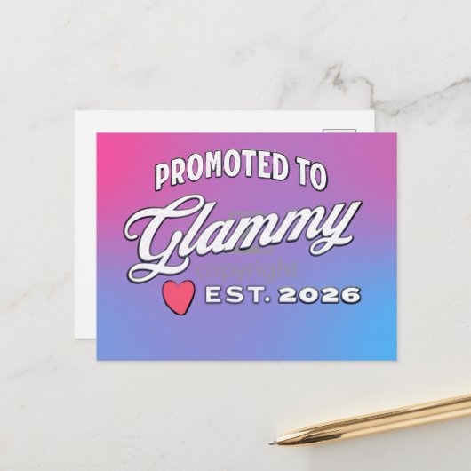 Grandma Promotion For New Baby In 2026 Briefkaart (Voorkant / Achterkant in situ)