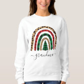 Grandma Pset en Leopard Print Rainbow Sweatshirts Trui (Voorkant)