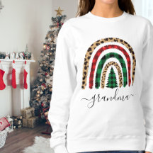 Grandma Pset en Leopard Print Rainbow Sweatshirts