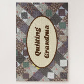 Grandma Quilting Patchwork Pattern Foto Quilt Legpuzzel (Verticaal)