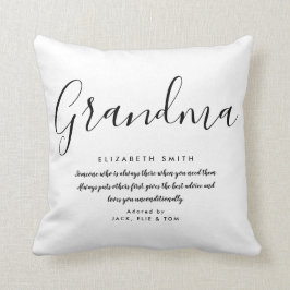 Grandma Quote Elegant Black en White Kussen