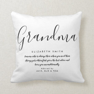 Grandma Quote Elegant Black en White Kussen