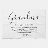 Grandma Quote Elegant Script Black en White Theedoek (Horizontaal)