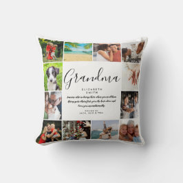 Grandma Quote Modern Script 12 Photo Collage Kussen