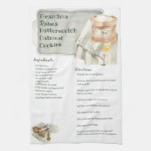 Grandma Recipe | Butterscotch Cookie Persoonlijk Theedoek (Verticaal)